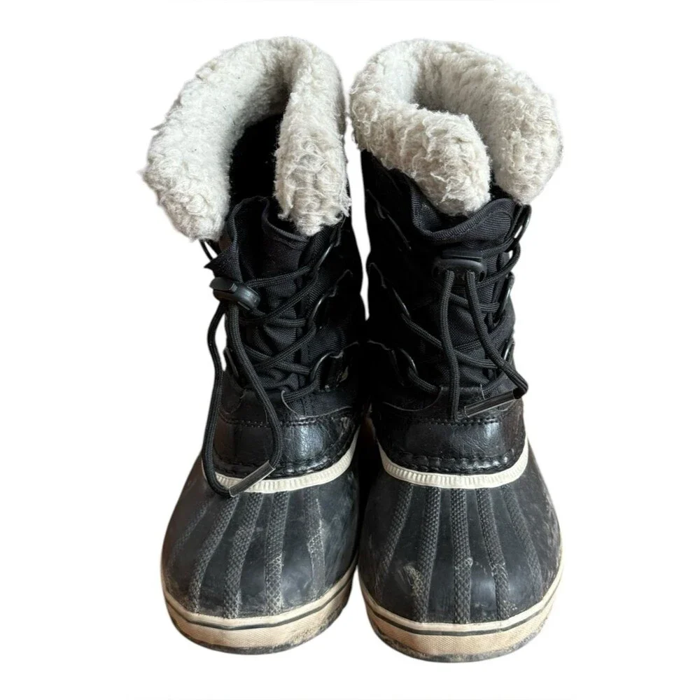 SOREL Kids Yoot Pac Nylon WP Waterproof Black Winter Snow Boots. Size 1.